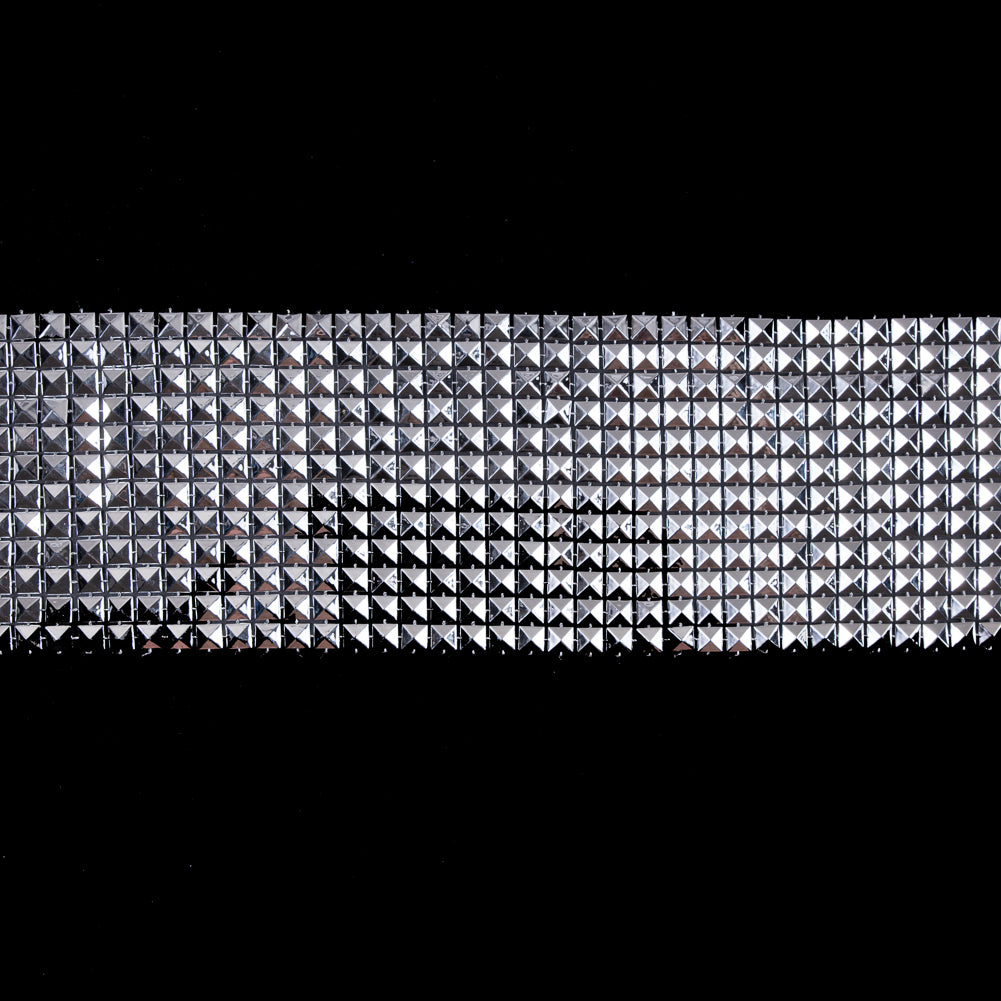 Silver Pyramid Studs Trimming - 4
