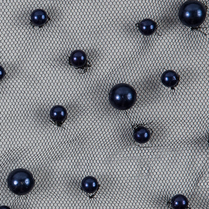 Fancy Navy Pearled Mesh/Lace - Full