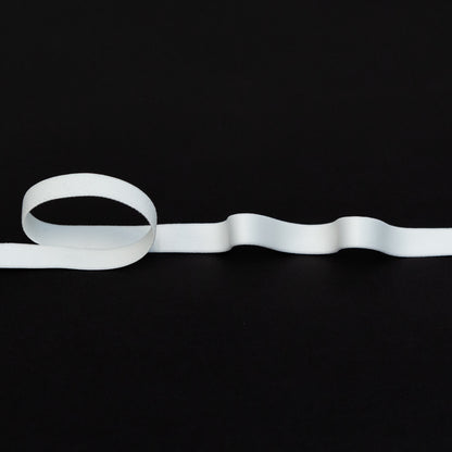 Italian White Stretch Satin-Faced Ribbon - 0.375