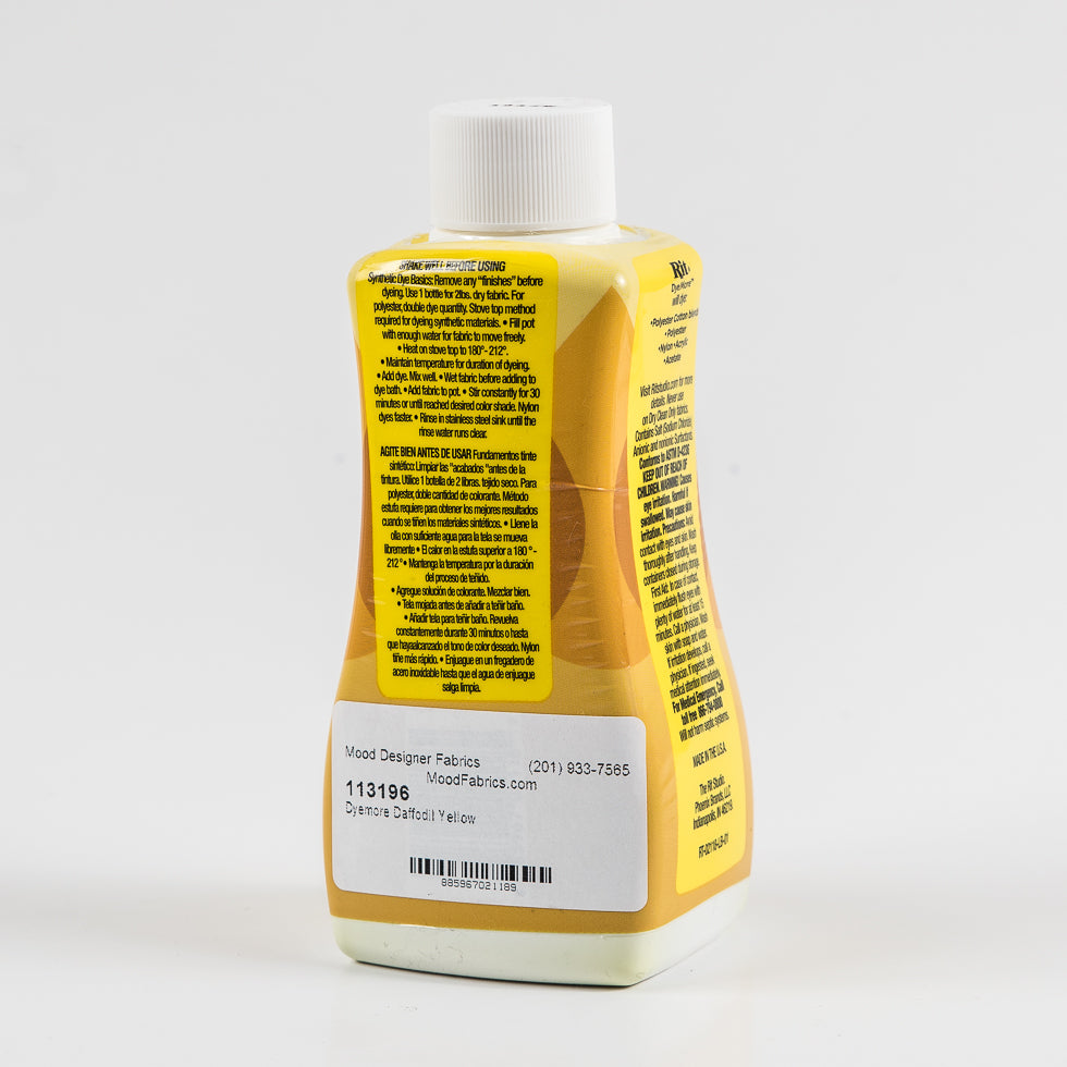 Rit DyeMore Synthetic Fiber Dye - Daffofil Yellow - 7oz Bottle Detail