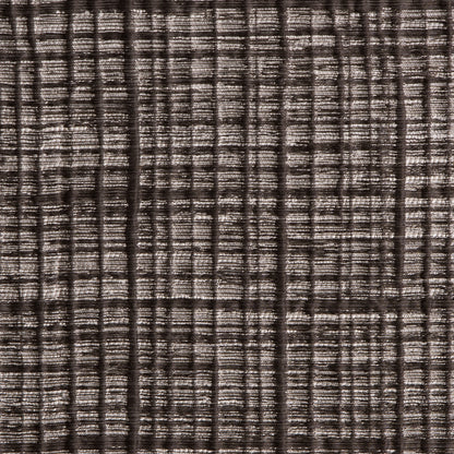 Brown Textured Grid Blended Linen Woven