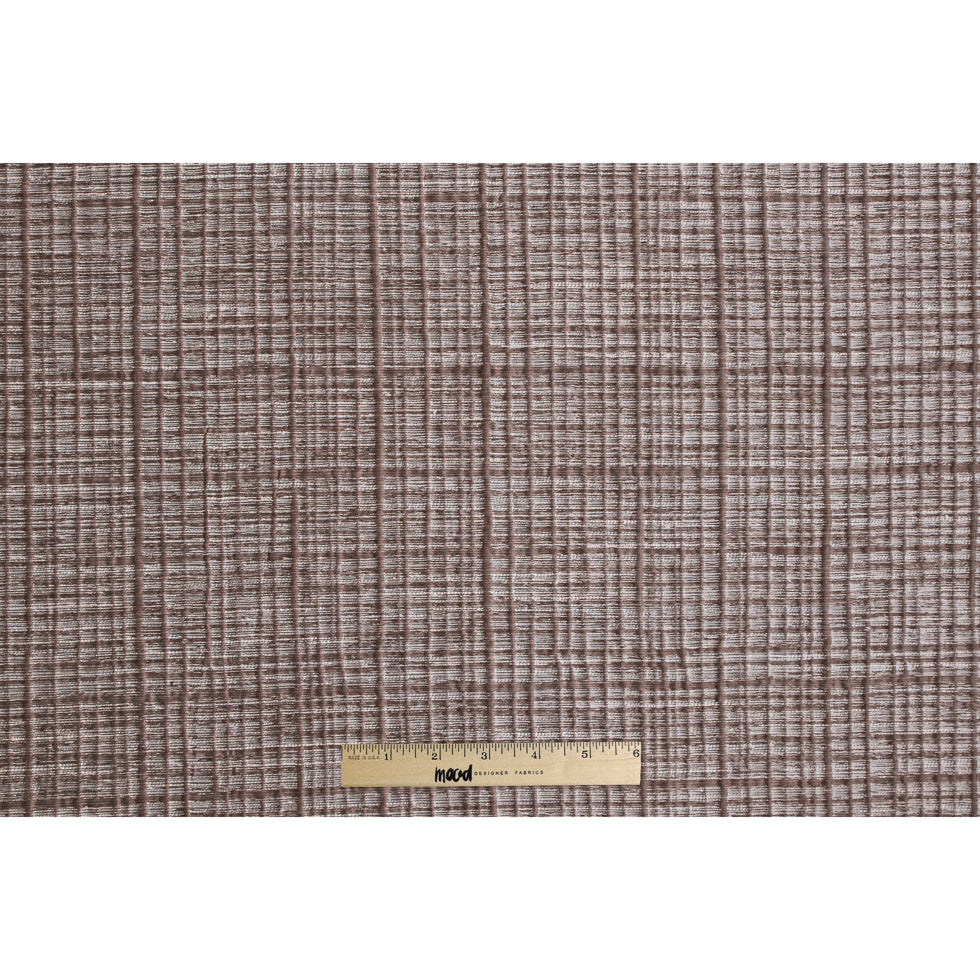 Mocha Textured Grid Blended Linen Woven Full