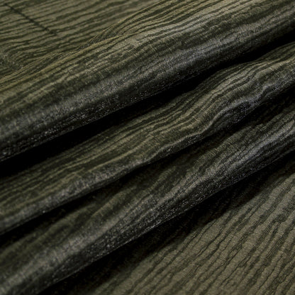 Dark Gray Organic Stripes Polyester-Cotton Woven - Folded