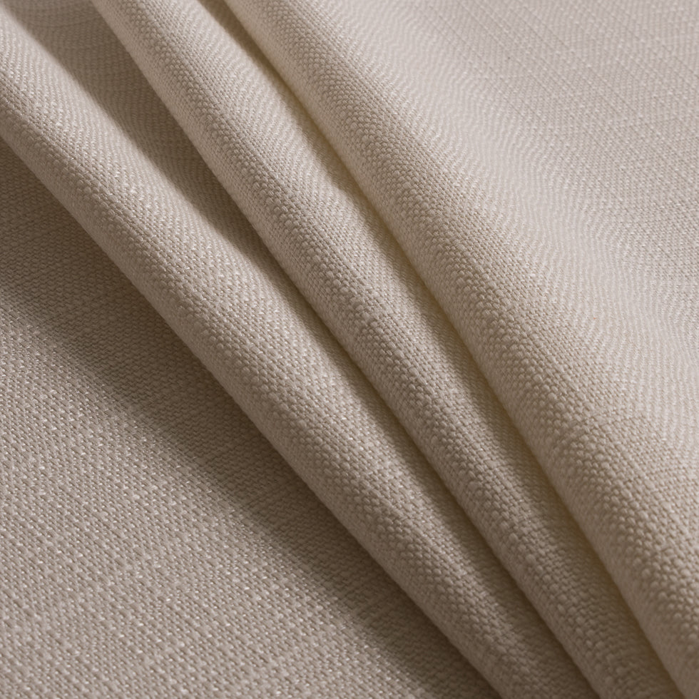 Ivory Polyester-Viscose Woven Folded