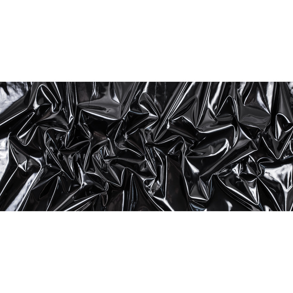 Black Glossy Stretch Imitation Latex - Folded