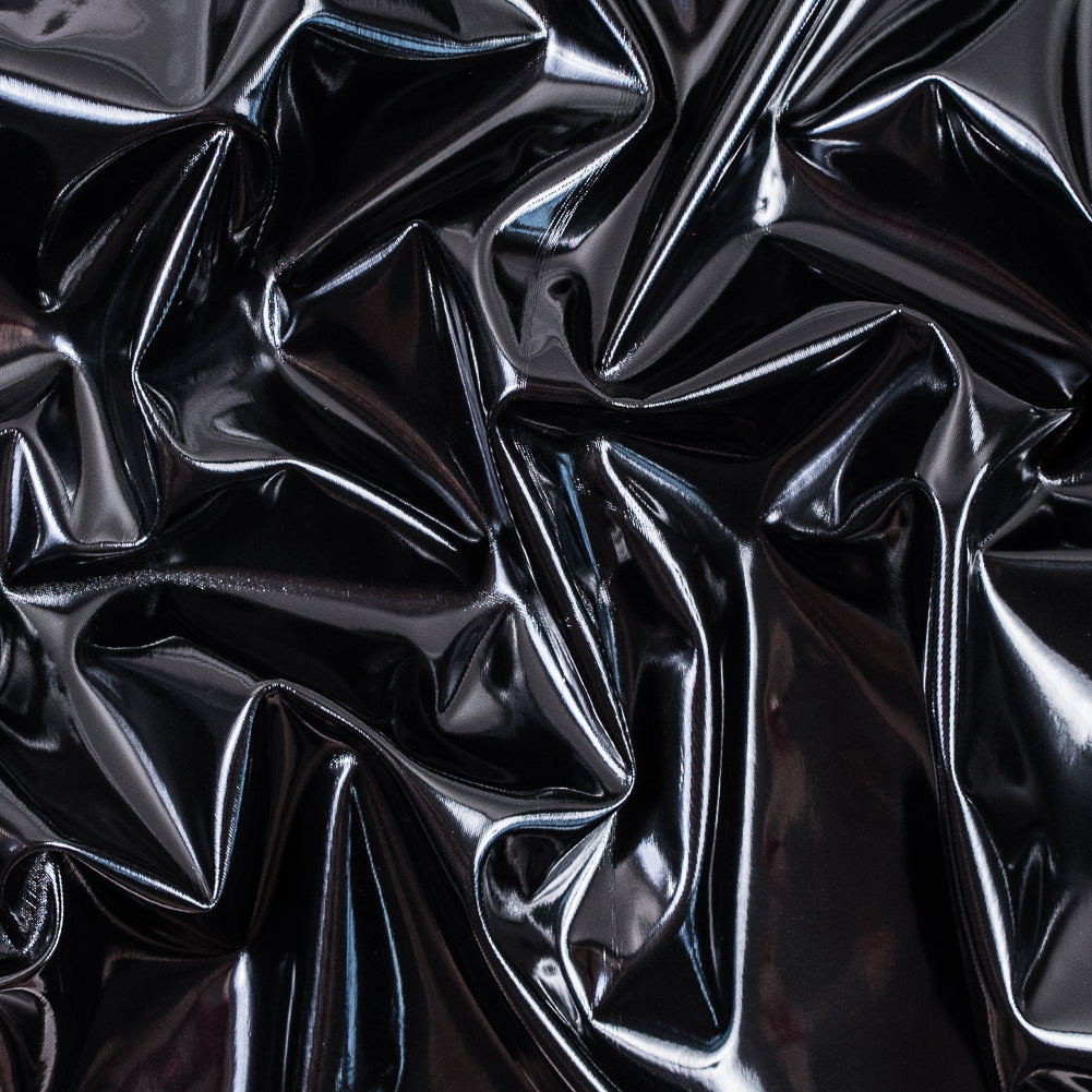 Black Glossy Stretch Imitation Latex
