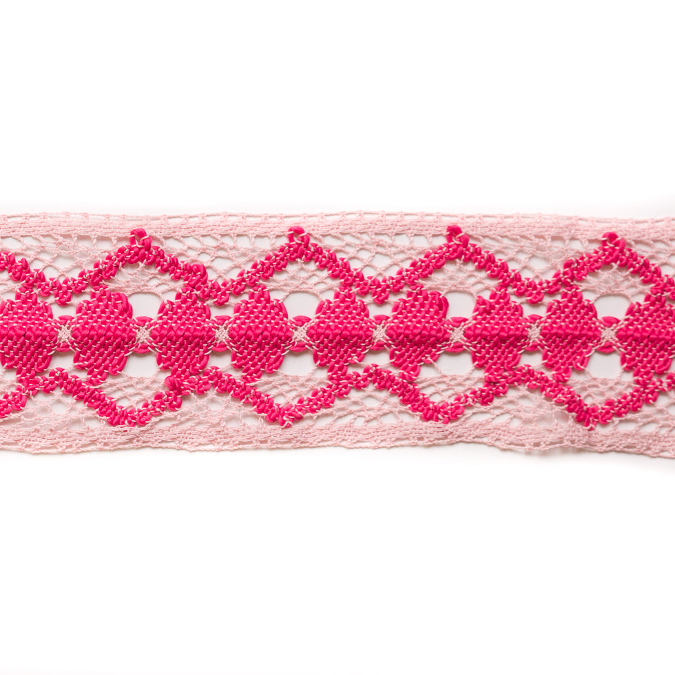 Pink Crochet Trim - 3.5"