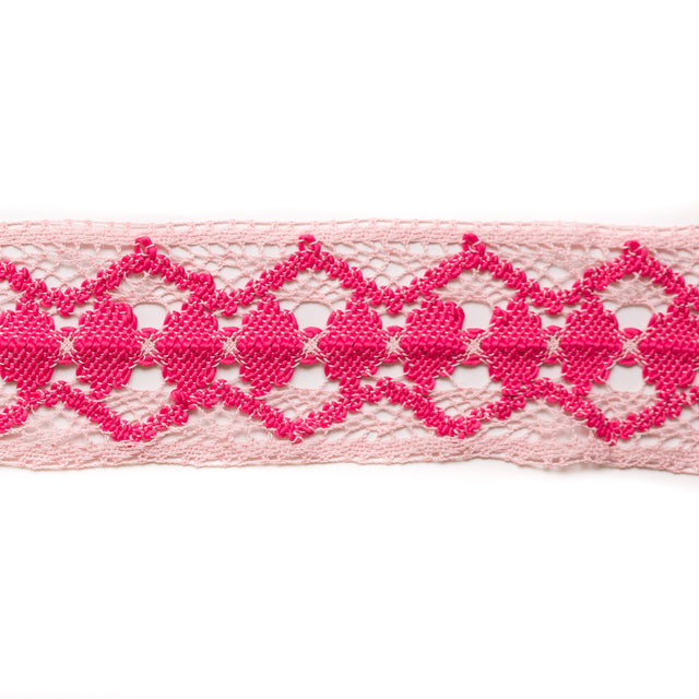 Pink Crochet Trim - 3.5"