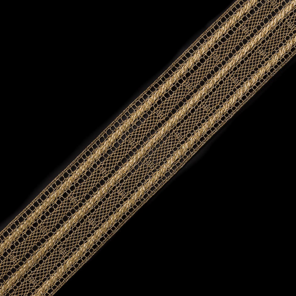 European Metallic Gold Lace Trim - 2.5"