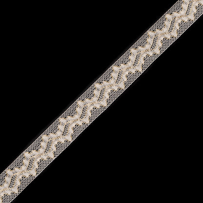Beige and Metallic Gold Crochet Trim - 1"