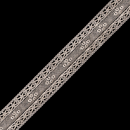 Beige Cotton Crochet Lace Trim - 1