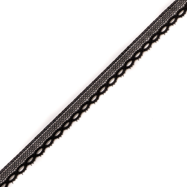 European Black Eyelet Crochet Trimming - 0.5"