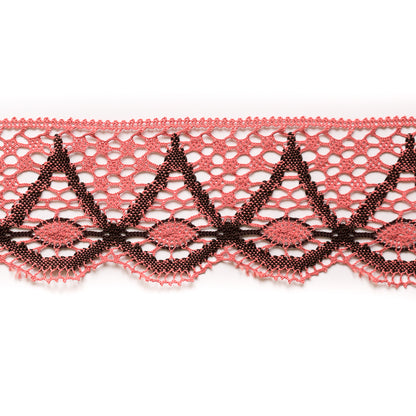 Salmon/Brown Crochet Trim - 4.25