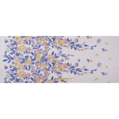 Lavender and Yellow Novelty Floral Embroidered Mesh Folded
