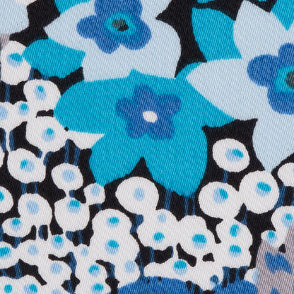 Blue/Gray Floral Combed Cotton Sateen Detail