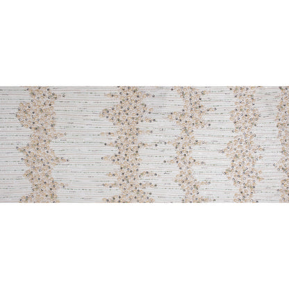 Champagne and Mint Fancy Beaded Tulle - Folded