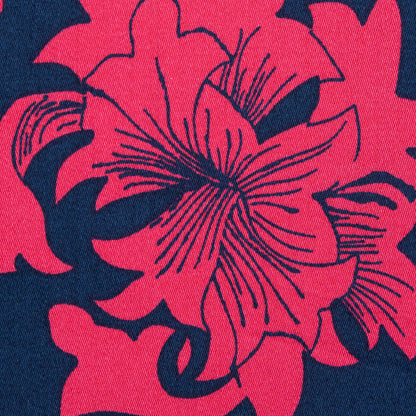 Patriot Blue and Geranium Red Floral Cotton Sateen - Full