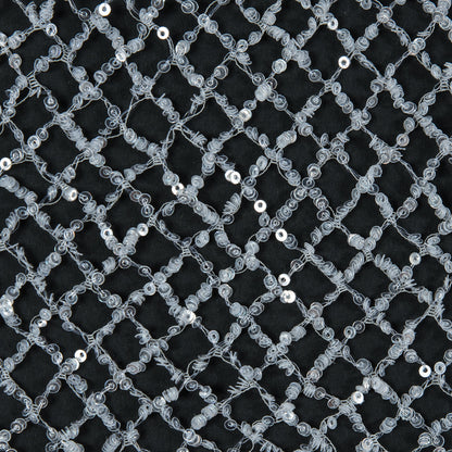 Fancy Sequined Netting - Off-White Full