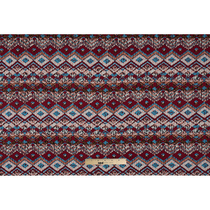 Red/Blue/Peach Tribal Printed Cotton Voile - Full