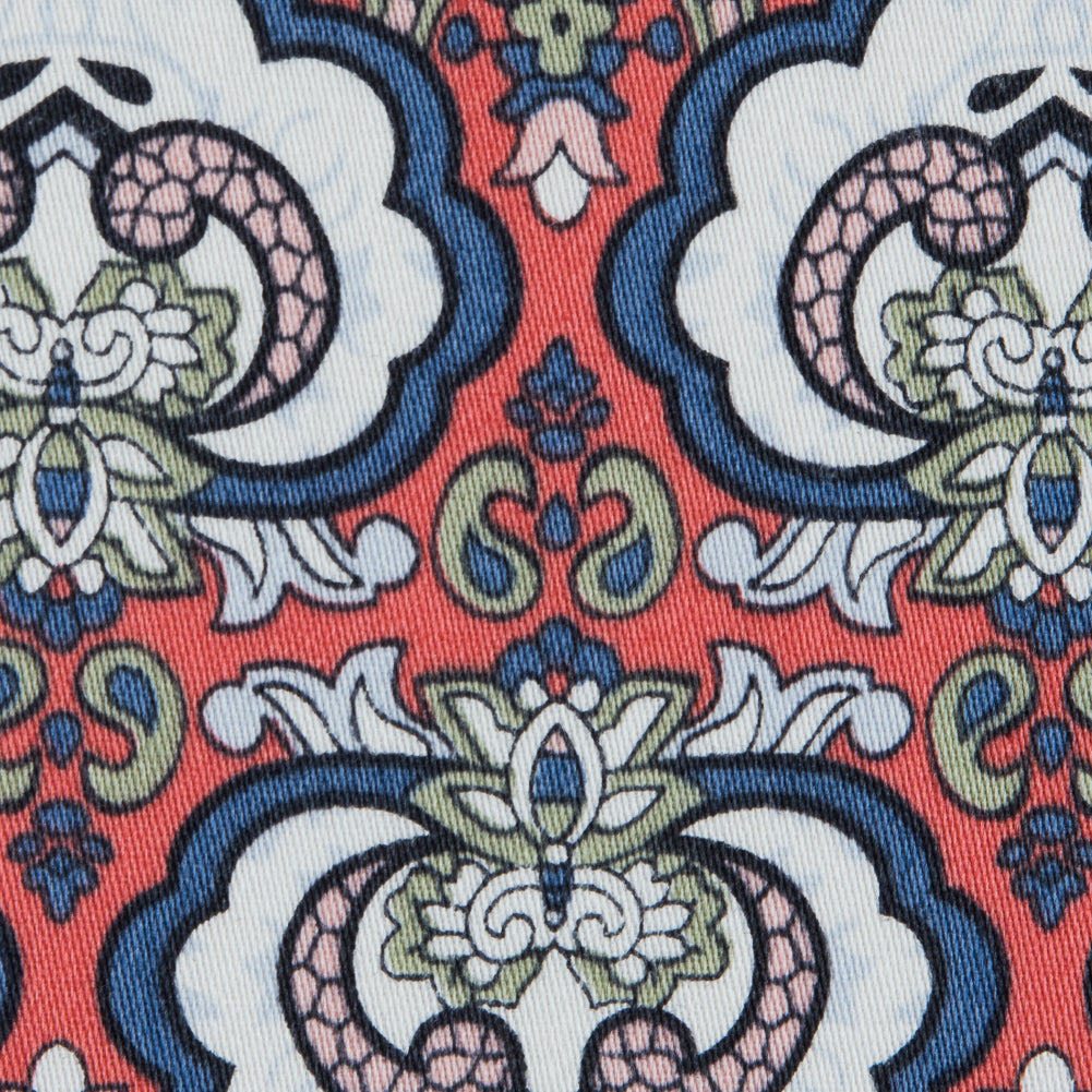 Emberglow/Blue/Green Printed Stretch Cotton Sateen Full