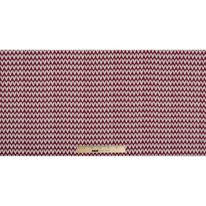 Red/White Chevron Cotton Dobby Jacquard Full
