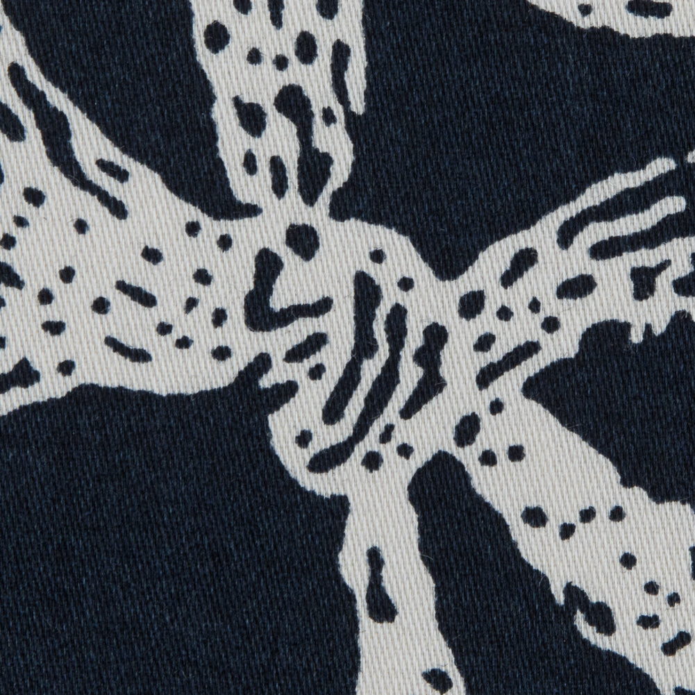 Navy/White Bows Printed on a Cotton Sateen Full