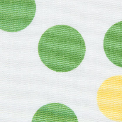 Green/Yellow/Pink Polka Dots Printed Cotton Poplin - Full