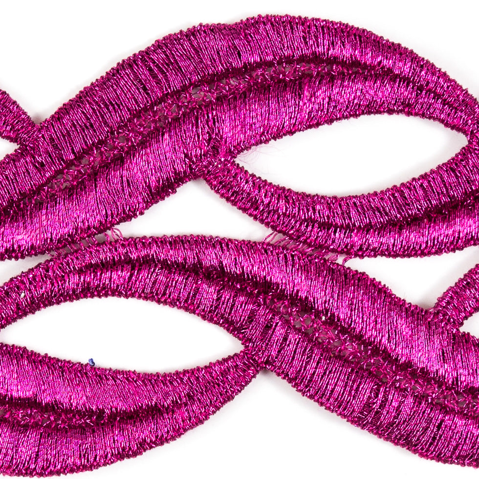 Metallic Pink Lace Trim - 2 - Detail