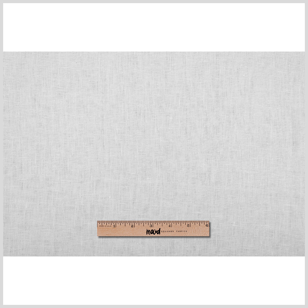White Woven Linen Suiting Folded
