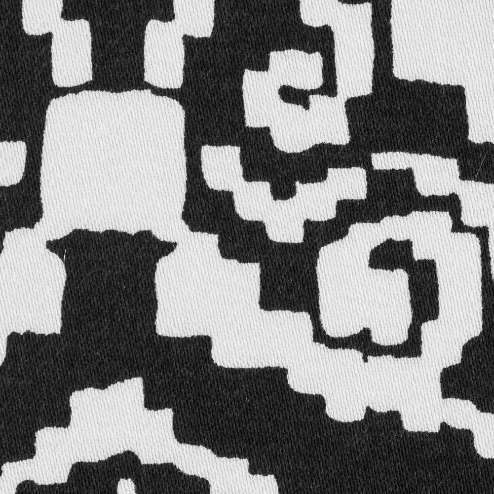 Black/White Printed Stretch Cotton Sateen Full