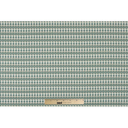 Green Geometric Ikat Printed Stretch Cotton Sateen Full