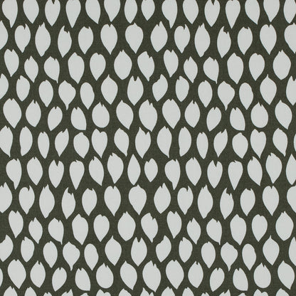 Green/White Abstract Foliage Printed Cotton Sateen