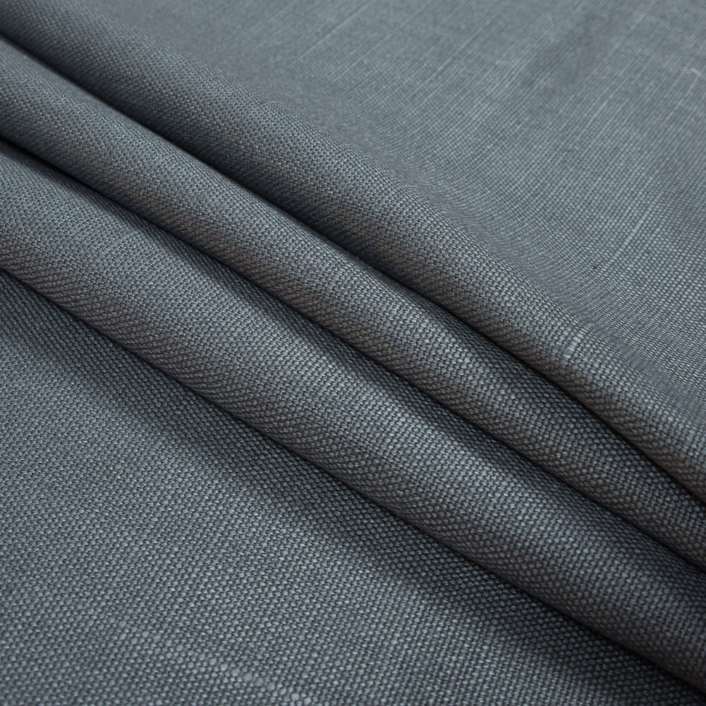 Slate Slubby Linen Woven Folded