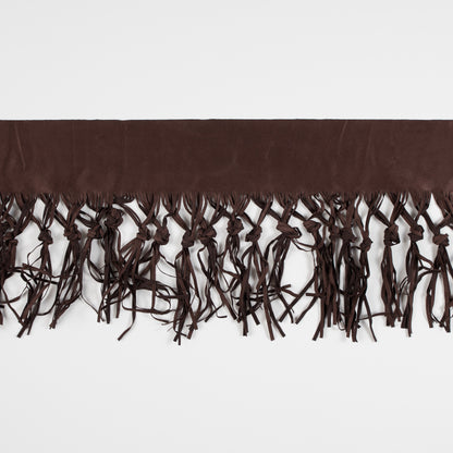 Italian Dark Brown Suede Fringe with Knots - 8.5"