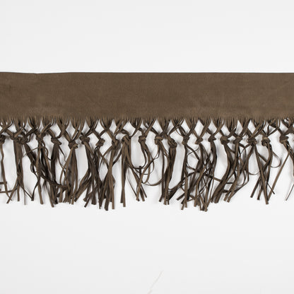 Italian Beige Suede Fringe with Knots - 8.5"