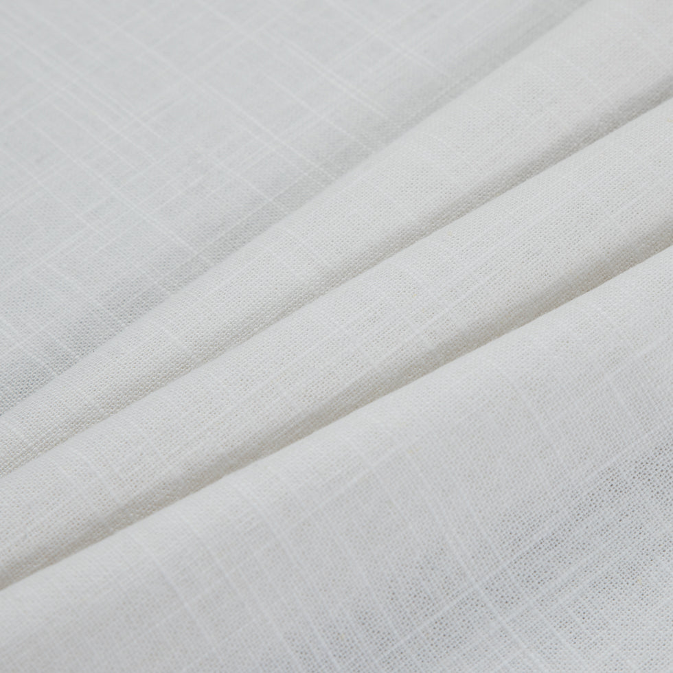 Snow White Medium-Weight Linen Blend - Folded