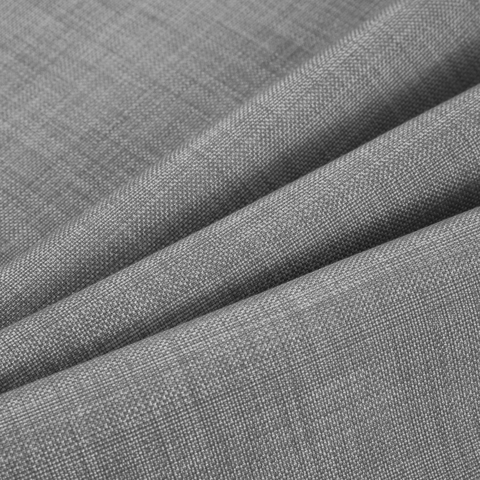 Silver Polyester-Cotton Basketwoven Tweed Folded