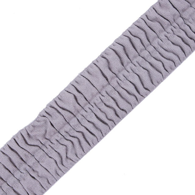 Italian Silver Ruched Stretch Wool Trimming - 2.375"