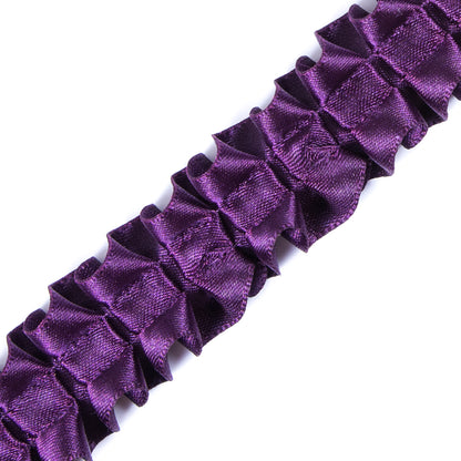 Italian Dark Purple Box Pleated Trimming - 1 - Detail