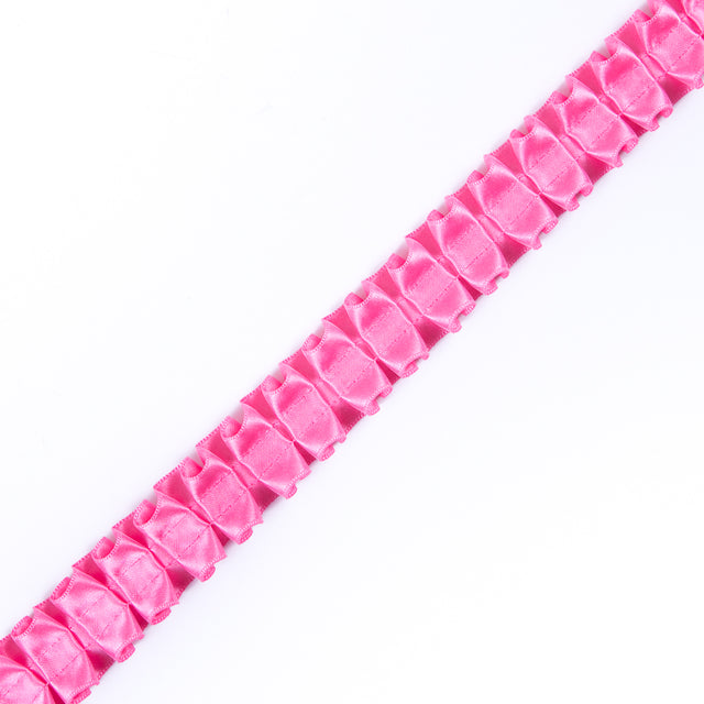 Italian Hot Pink Box Pleated Trimming - 1