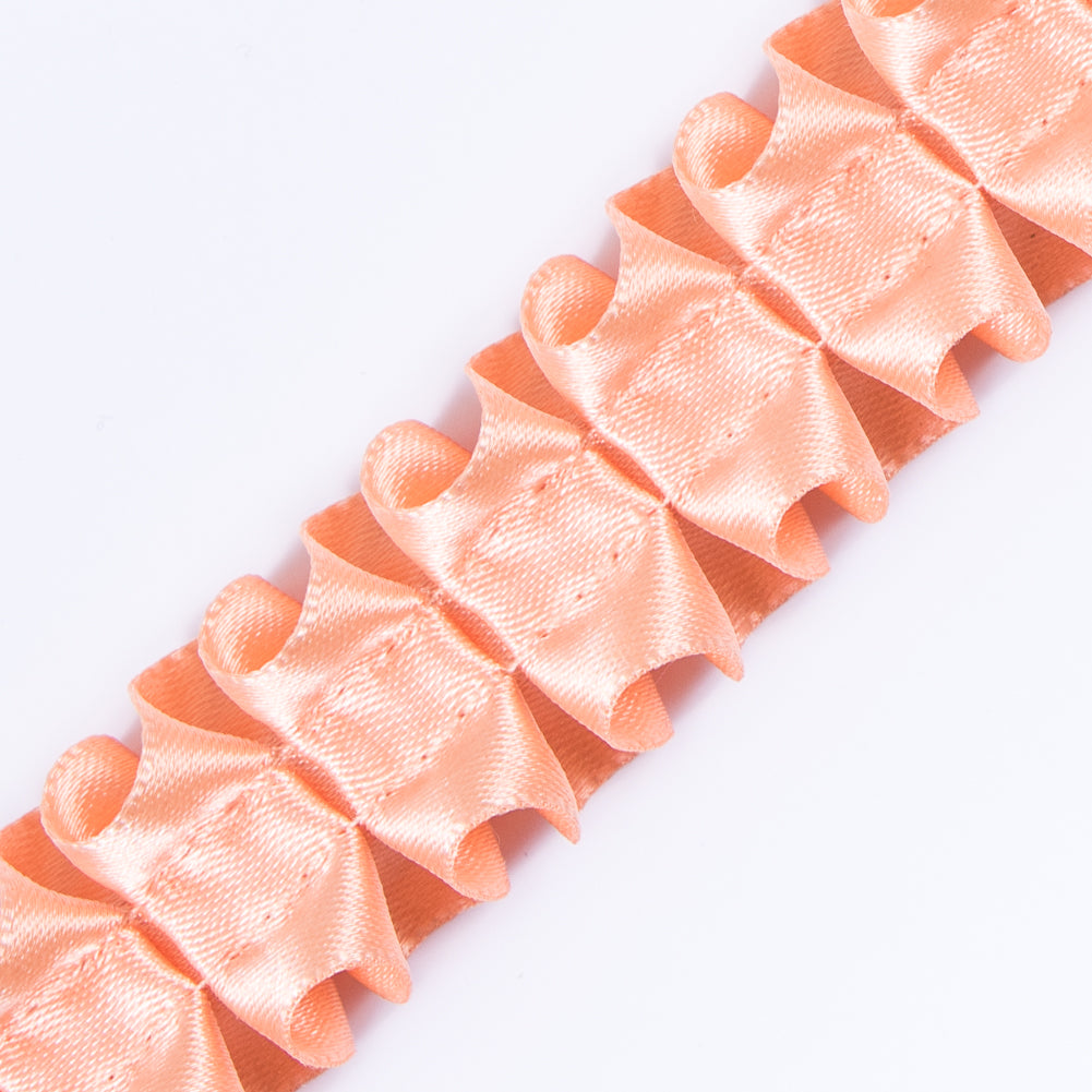 Italian Peach Box Pleated Trimming - 1" Detail