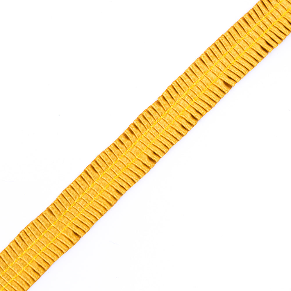 Italian Mustard Deep Knife Pleated Trimming - 1"