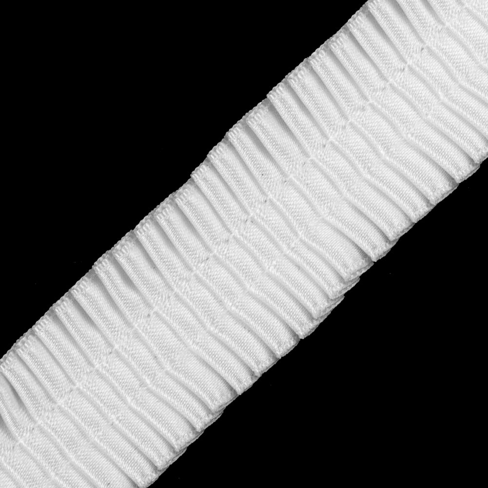 Italian White Deep Knife Pleated Trimming - 1" Detail