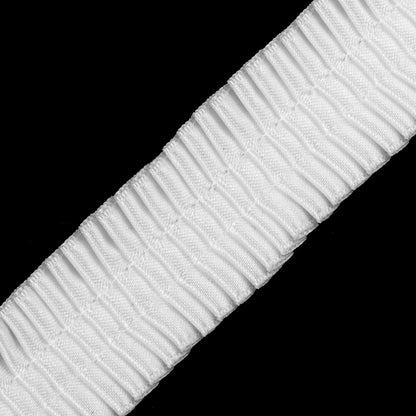 Italian White Deep Knife Pleated Trimming - 1" Detail
