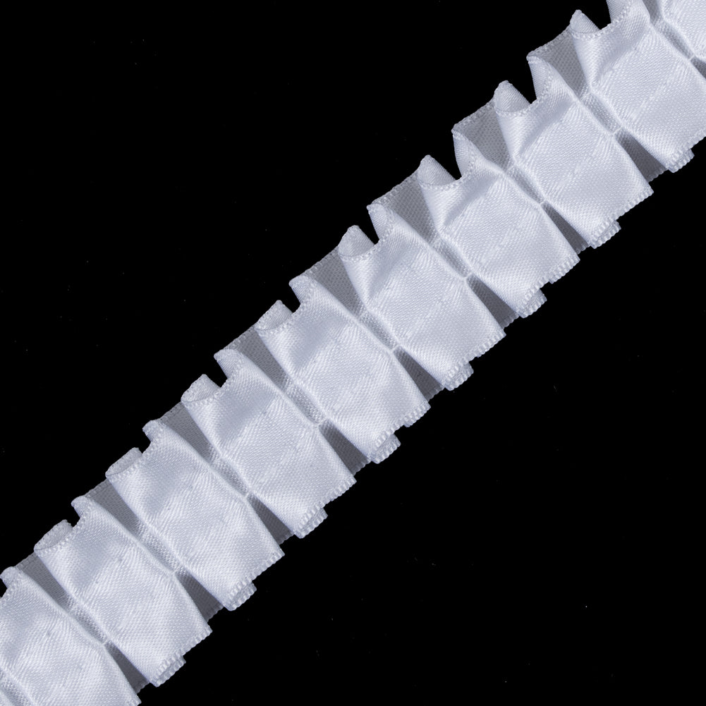 Italian White Box Pleated Trimming - 1" Detail