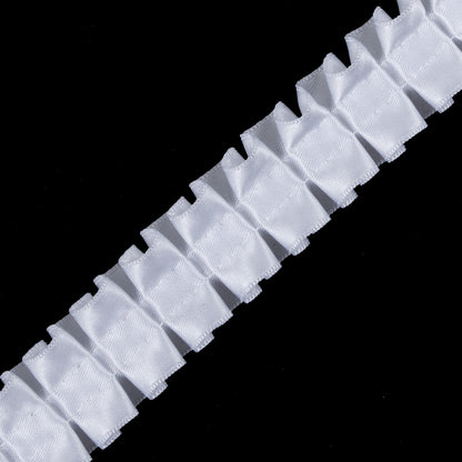 Italian White Box Pleated Trimming - 1" Detail