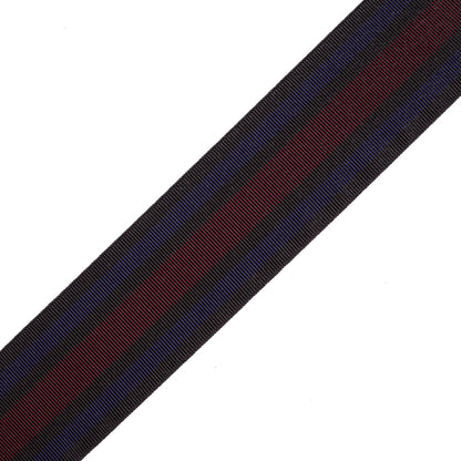 Italian Brown/Red/Purple Striped Stretch Grosgrain Ribbon - 2