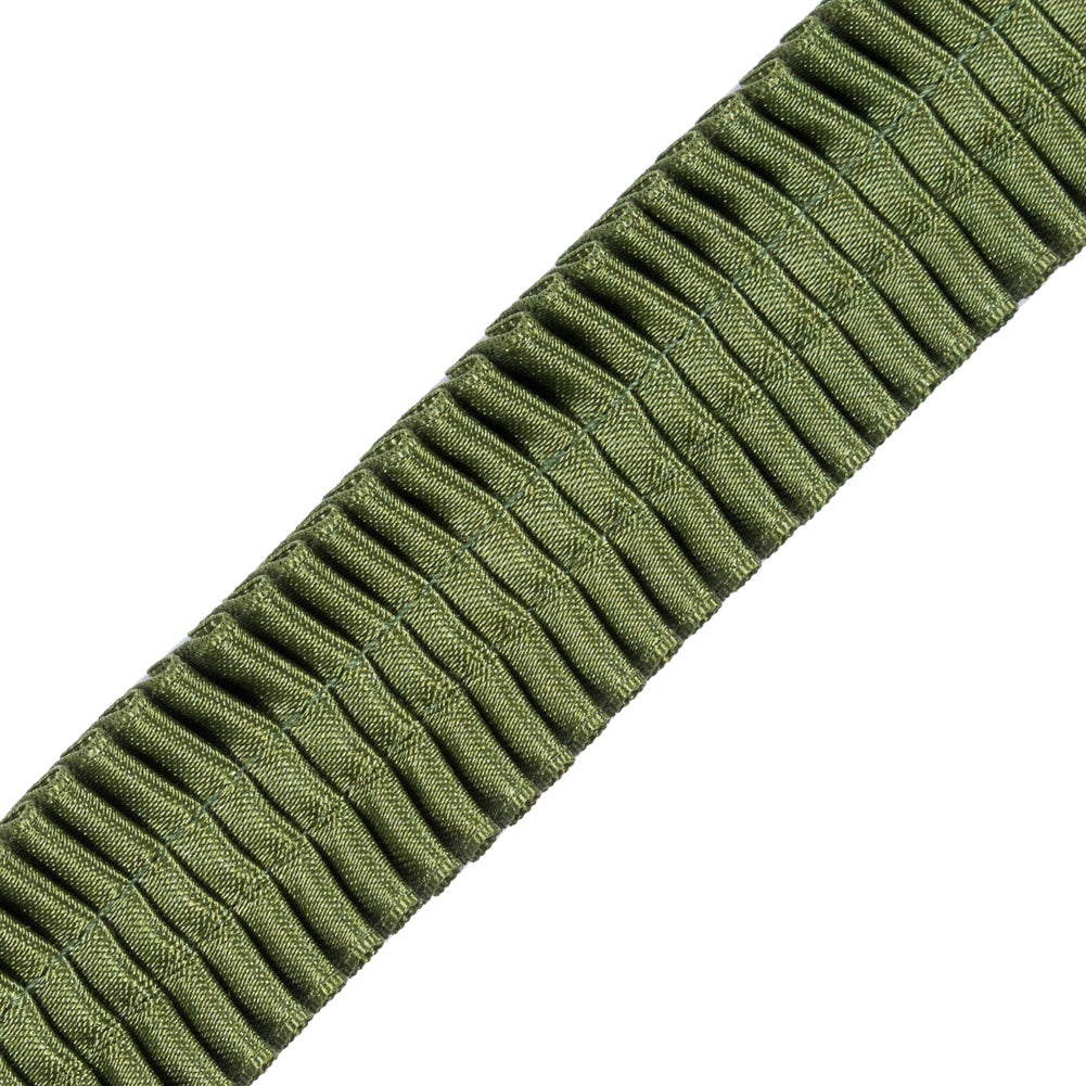 Italian Green Deep Knife Pleated Trimming - 1 - Detail