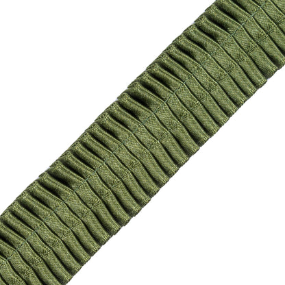 Italian Green Deep Knife Pleated Trimming - 1 - Detail