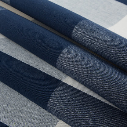 Navy Buffalo Checked Cotton Woven - Folded